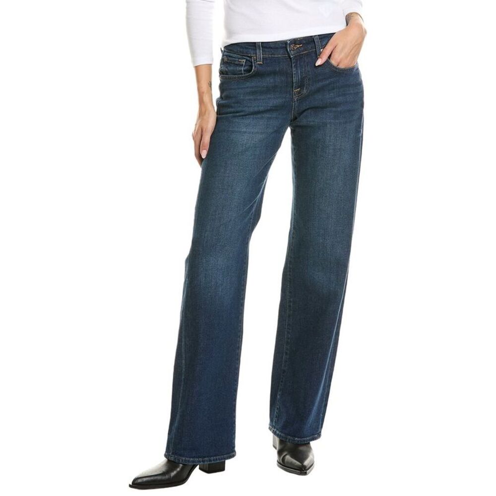 7 For All Mankind Womens Low Straight Greenwich Jean, Blue